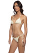 Luli Fama White Sands Luxe Stitch Seamless Wavy Ruched Back Brazilian Tie Side Bottom